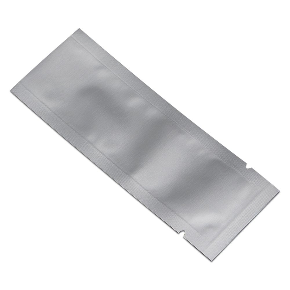 100 Pcs 1.38X3.94 Inch Coffee Food Storage Heat Sealable 3.34Mil Mylar Pure Foil Bag Vacuum Pouch For Sampling Packaging Aluminu